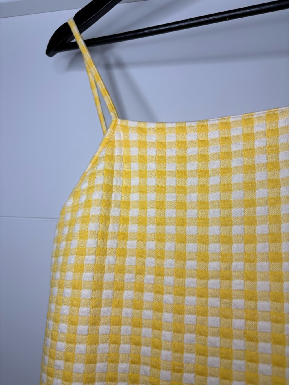 Zara Yellow Gingham Shift Mini Dress EUC - Picture 6 of 9